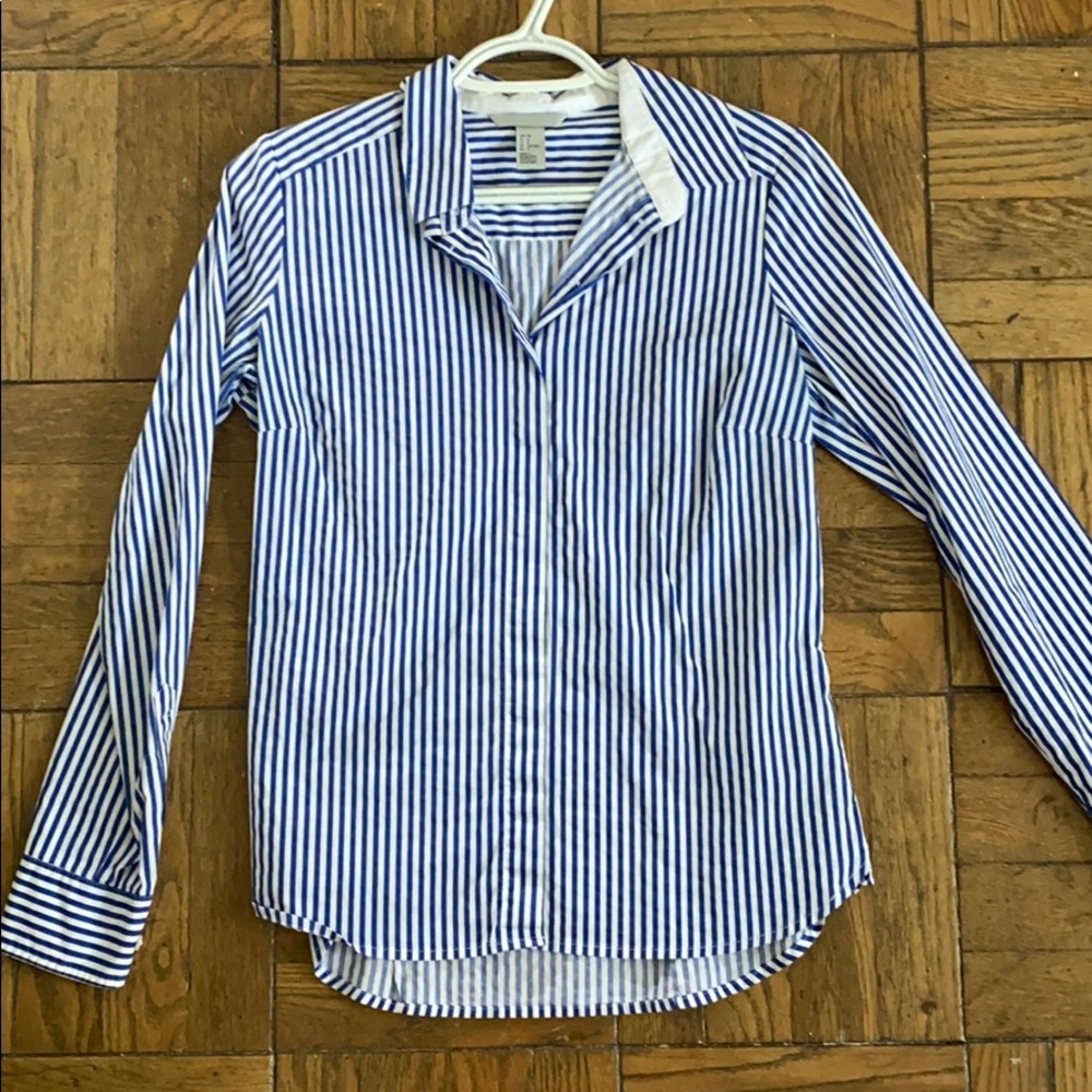 Blue striped button down